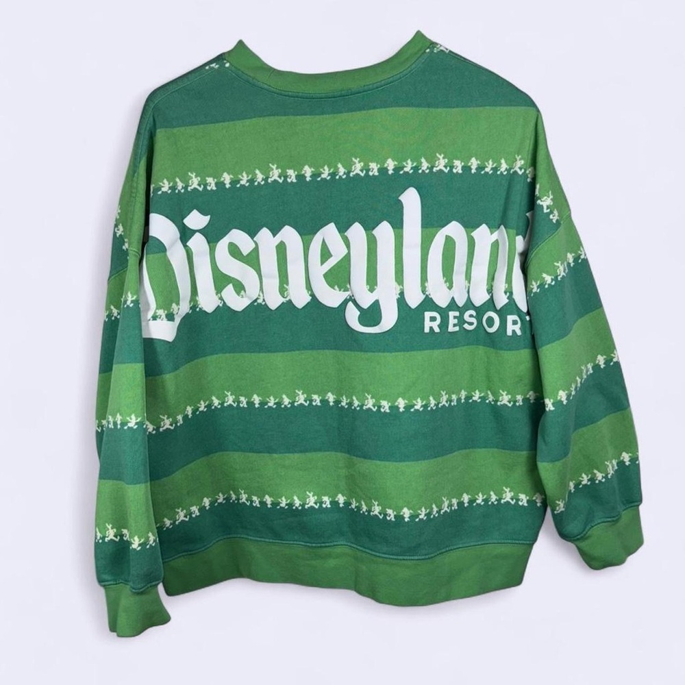 Disney Parks Disneyland Resort Green Striped Crewneck Sweatshirt Size M